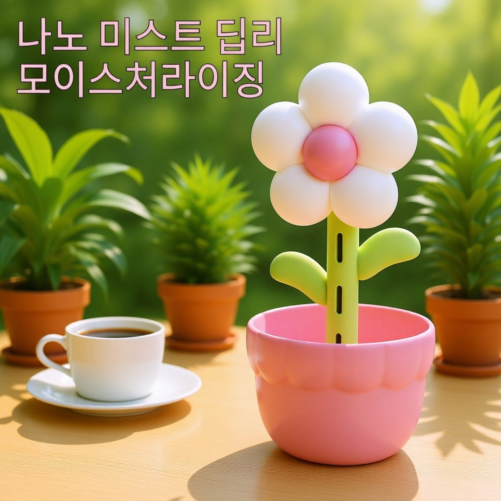 책상 위에 놓기 좋은 미니 꽃 가습기