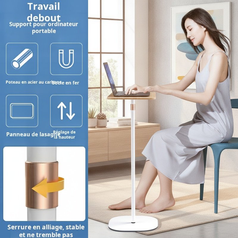 Établi de type élévateur à table d'appoint 47 ~ 120 cm, réglage de la hauteur 32 cm × 42 cm, mini ét