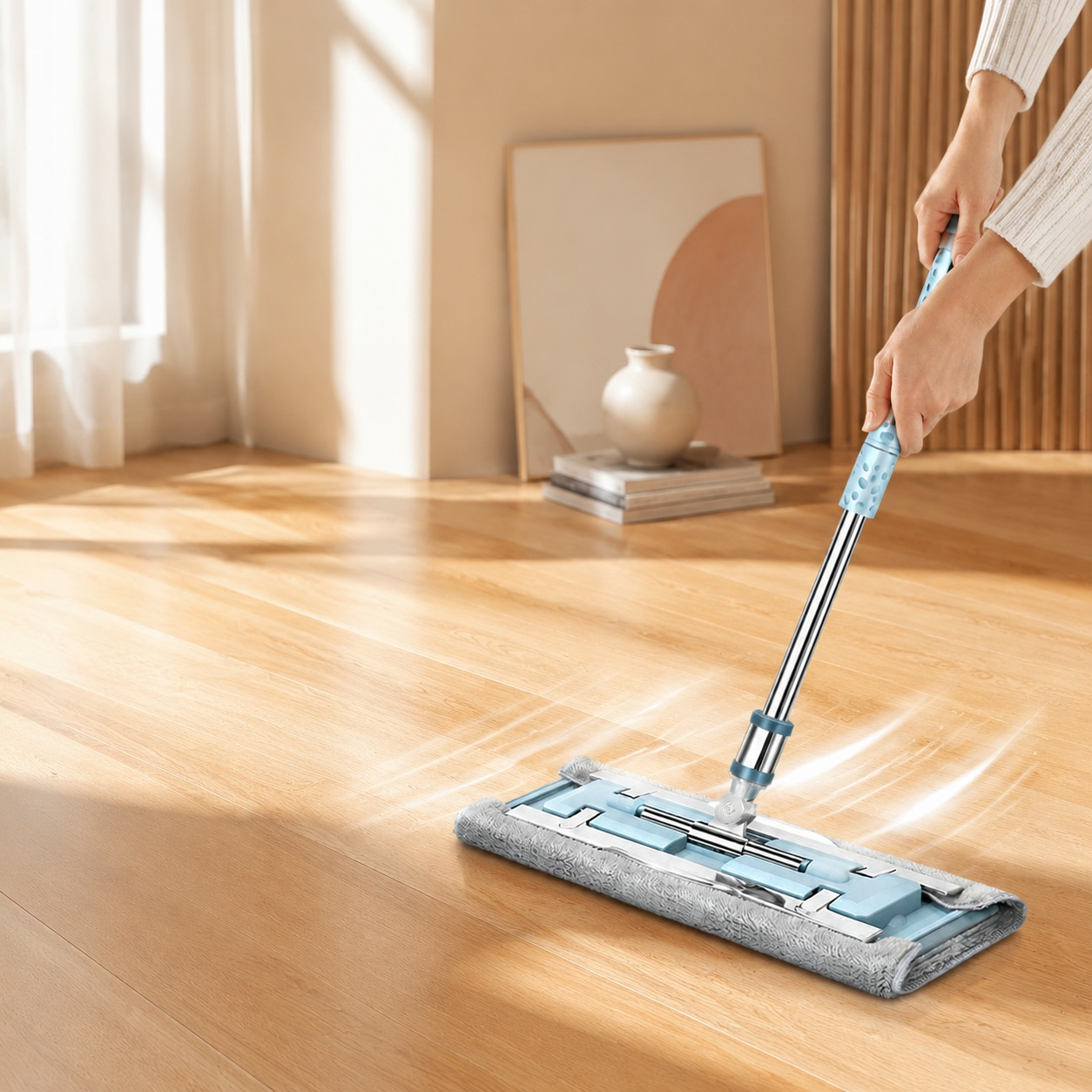 Stainless Steel Self-Wringing Mop with Cleaning Cloth