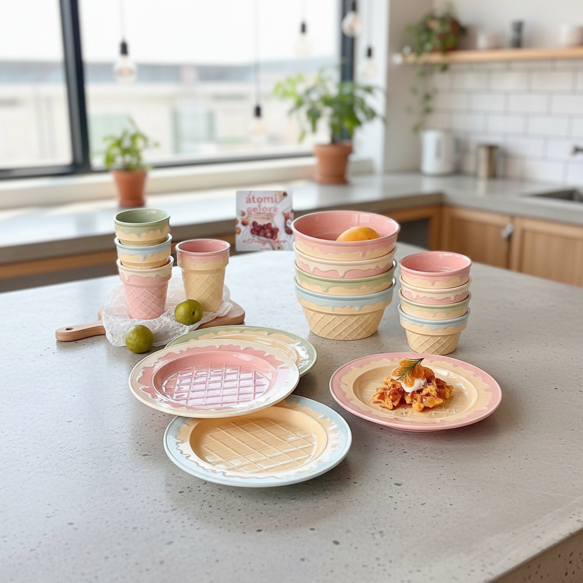 Cute Ice Cream Ceramic Dinnerware Set