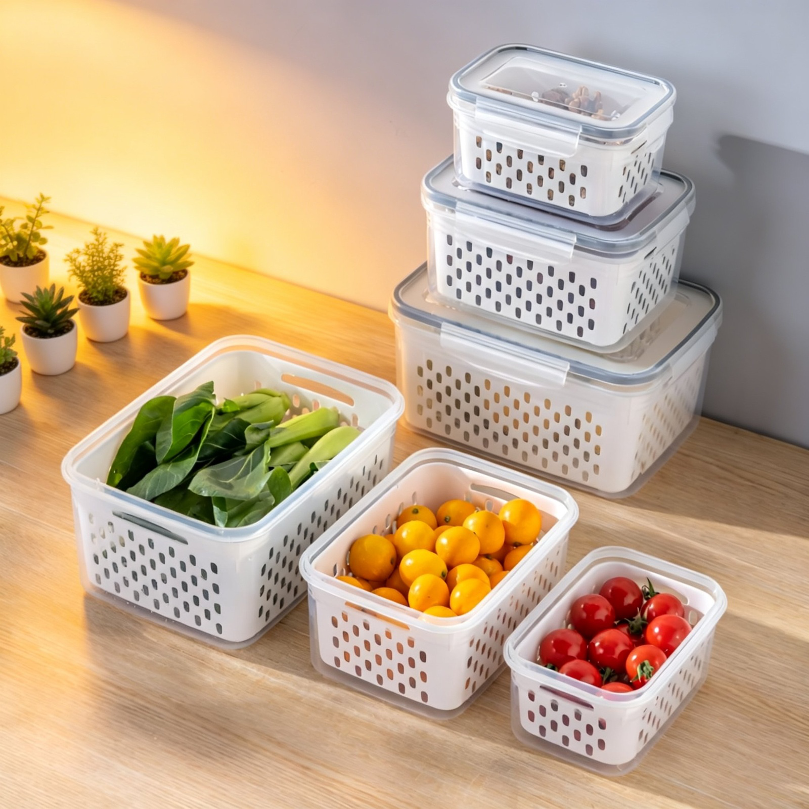 Lebensmittel-Aufbewahrungsbehälter mit Doppelstruktur