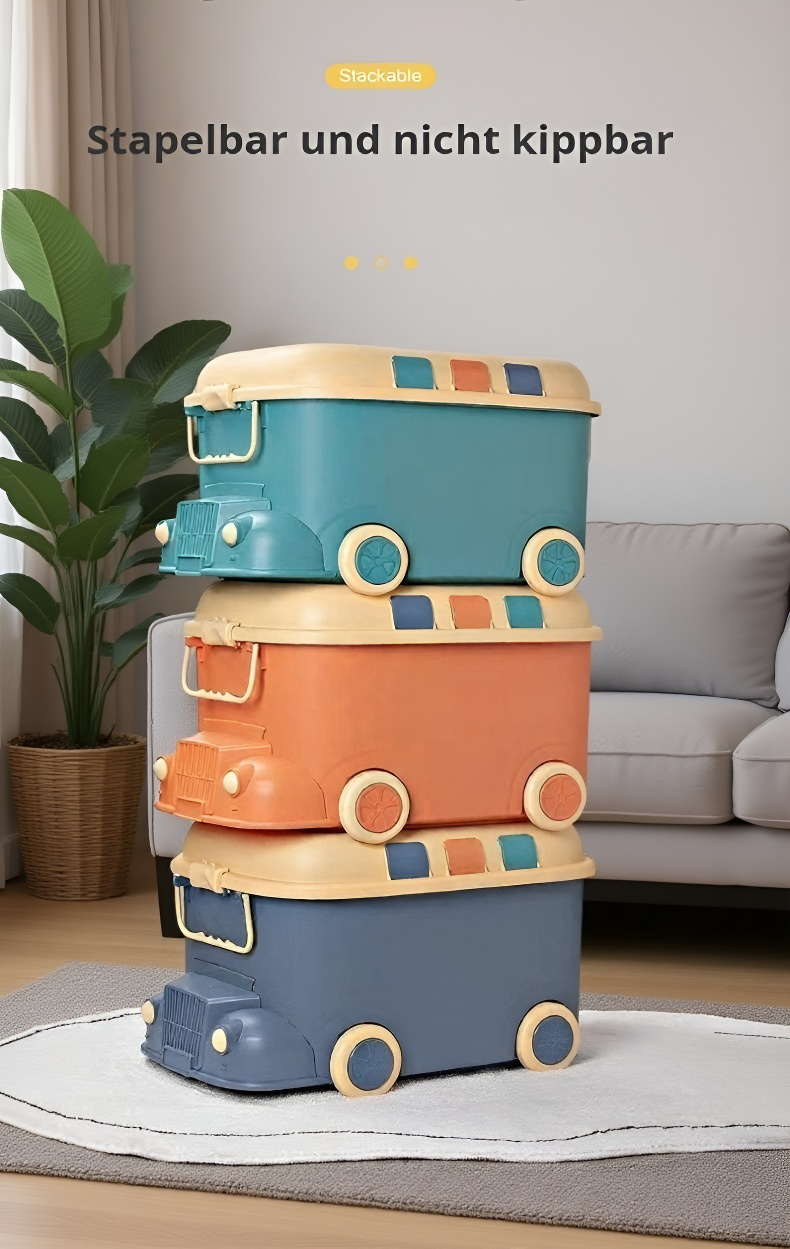 Niedliche Lokomotive Spielzeug-Aufbewahrungsbox im Kinderzimmer