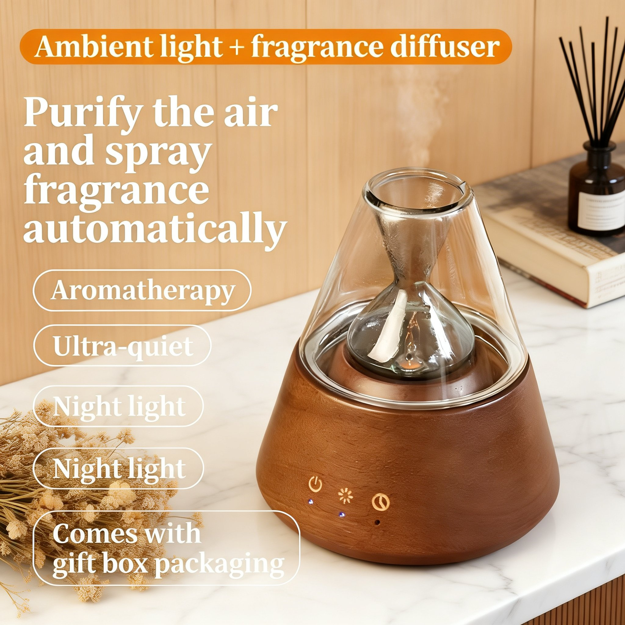 Ultrasonic Aroma Diffuser for Home Bedroom Essential Oil Mist Maker