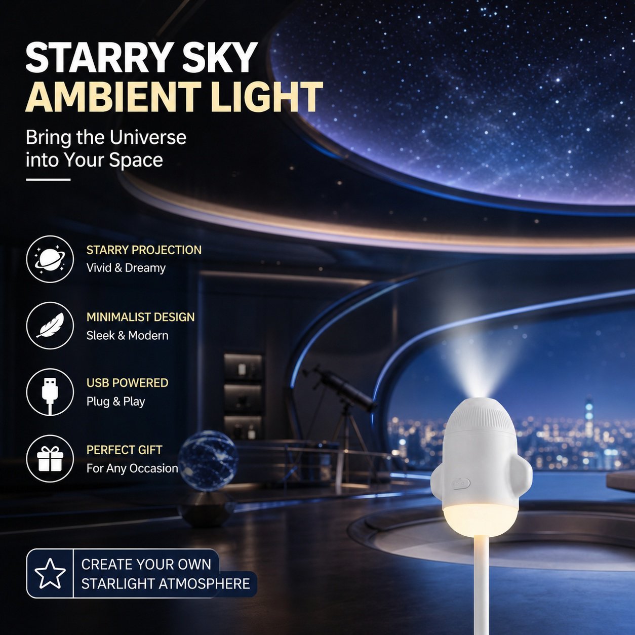 Atmosphere lamp for relaxing bedroom lighting