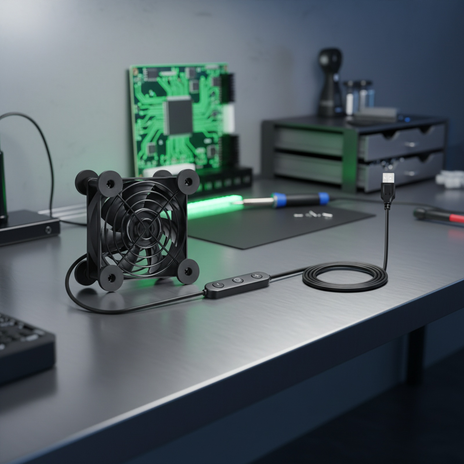 USB 5V/12V 8025 12025 Router Desktop Kühlventilator