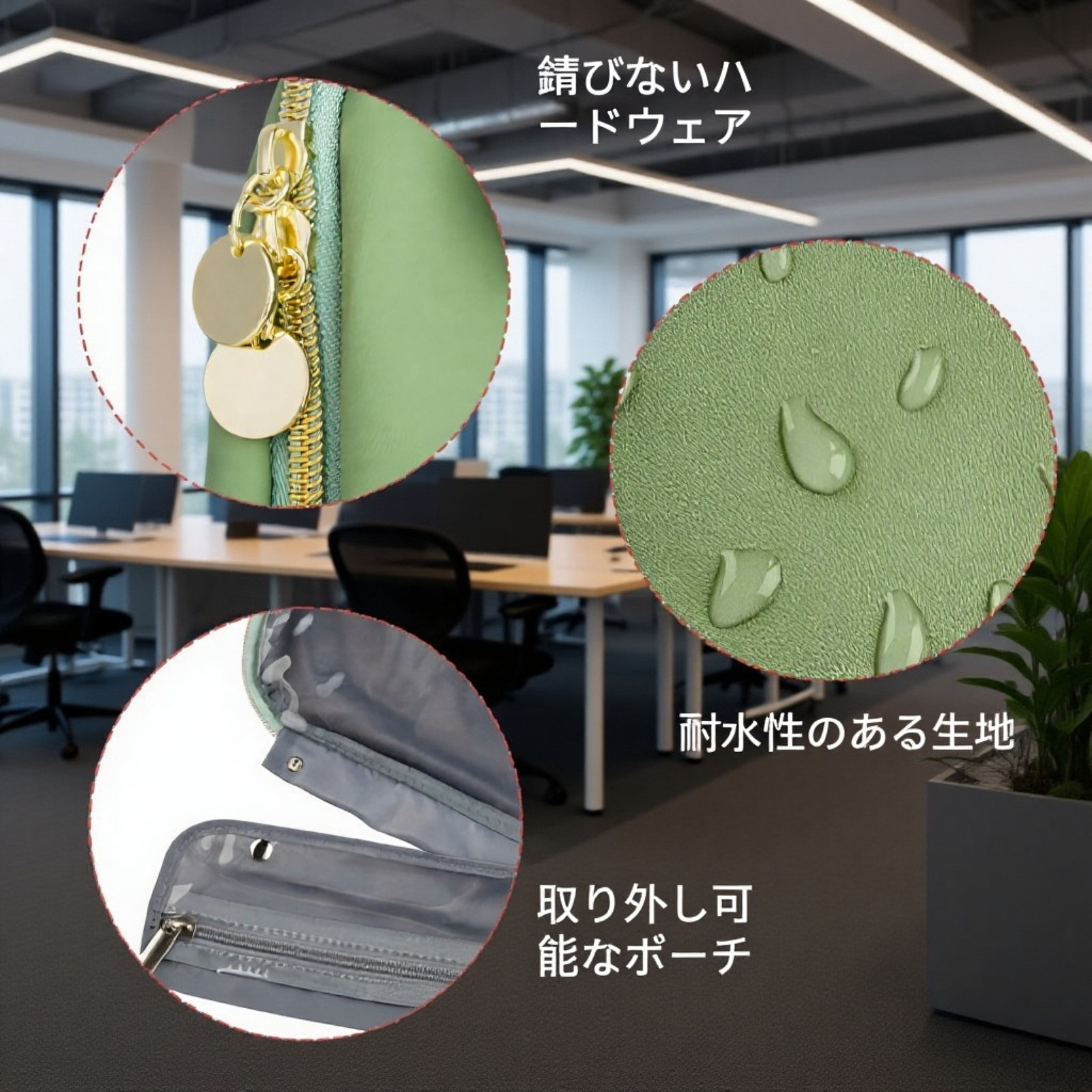 防水トラベル洗面用ポーチ 吊り下げ式化粧ポーチ 収納バッグ