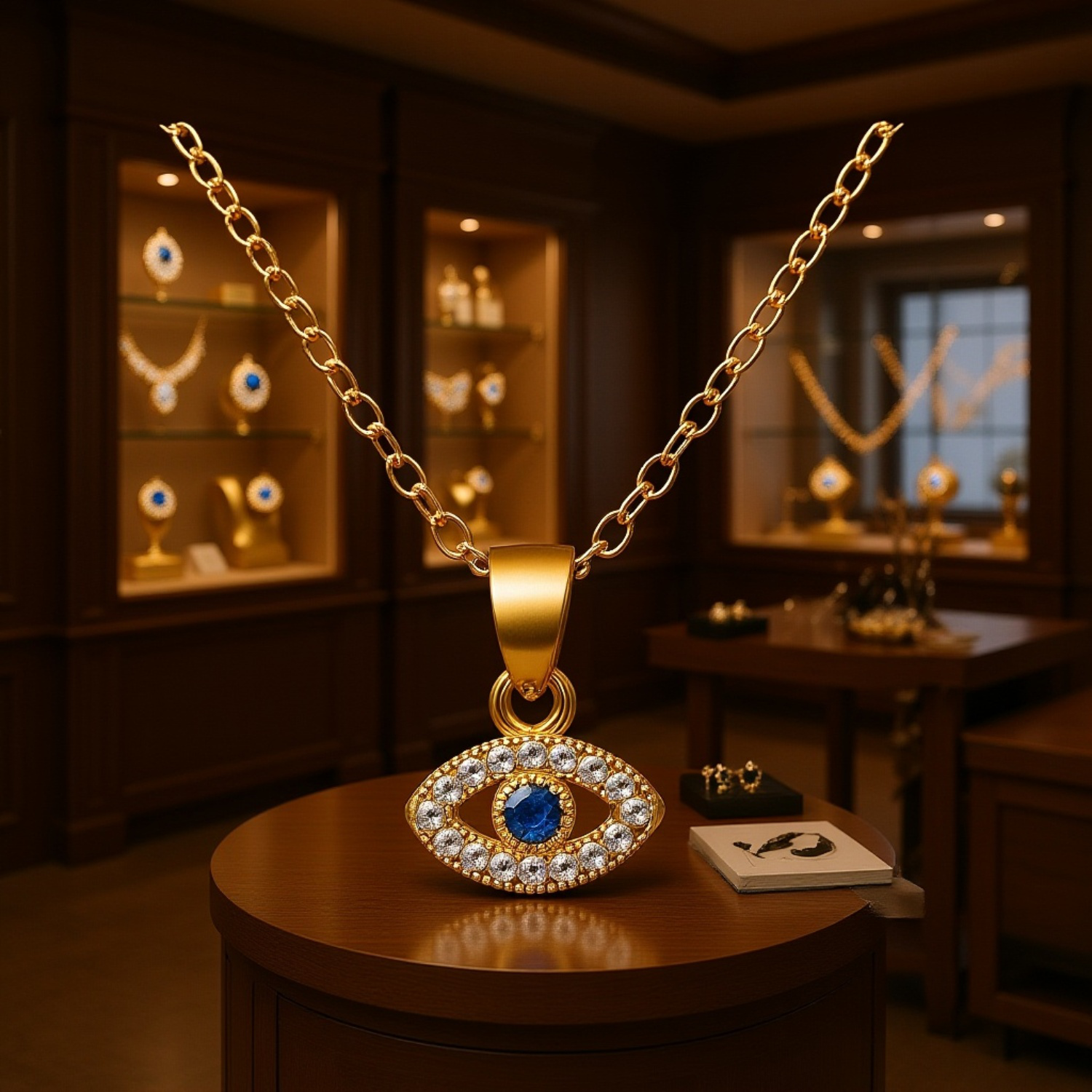 Ďábelské oko náhrdelník s přívěskem – univerzální titanová ocel