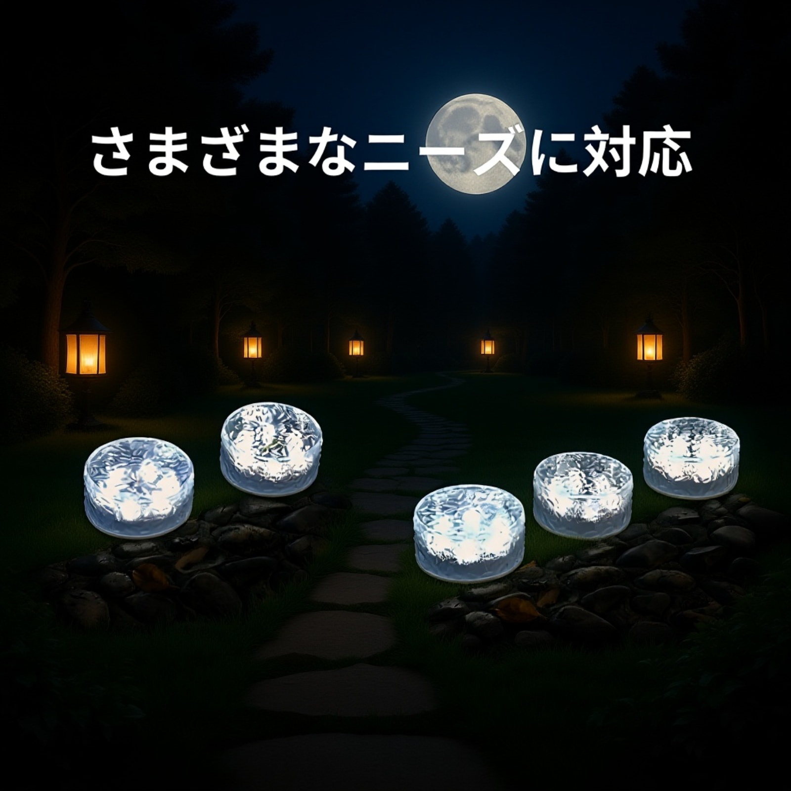 自動点灯機能付きガーデンライト