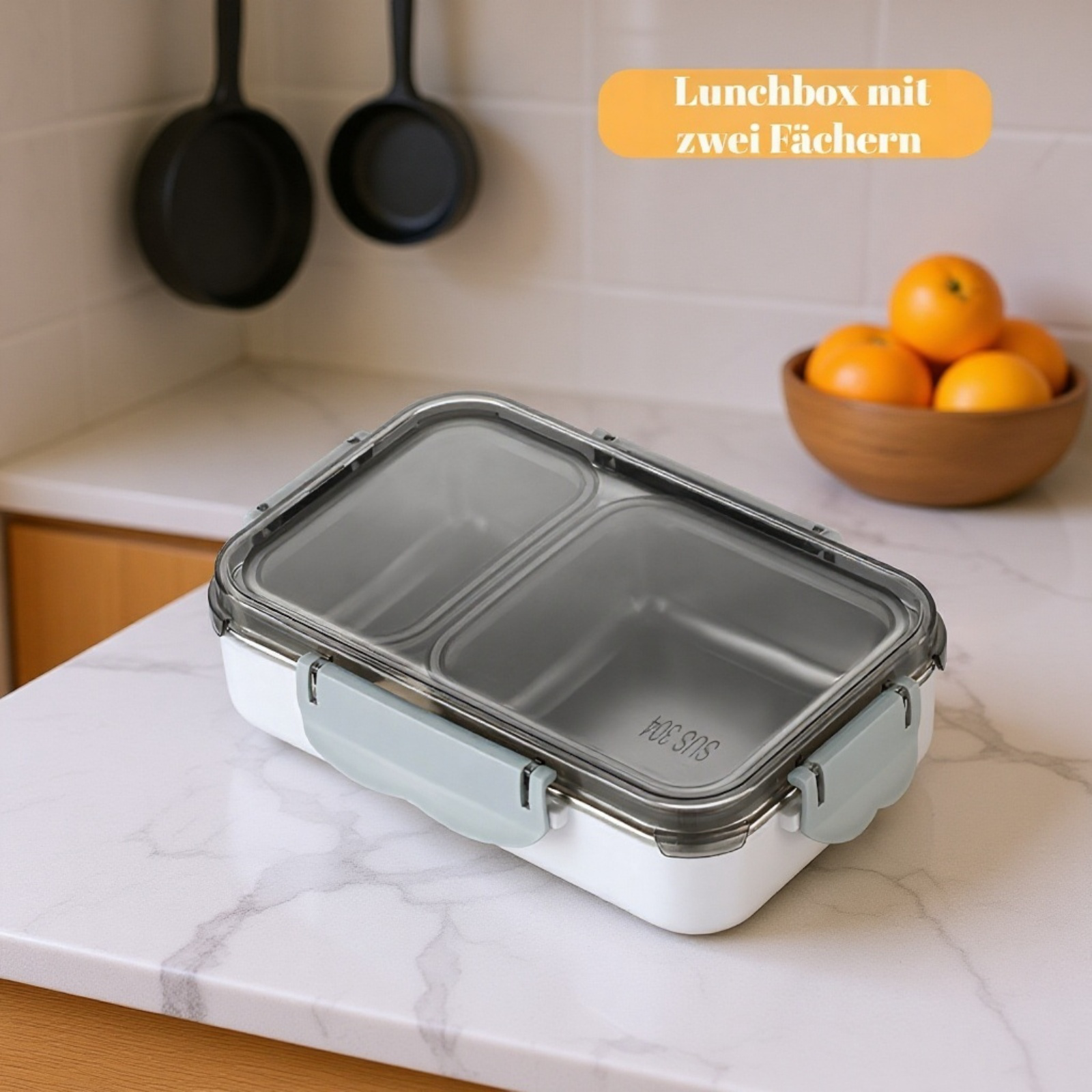  Edelstahl 304 Lunchbox mit Fächern