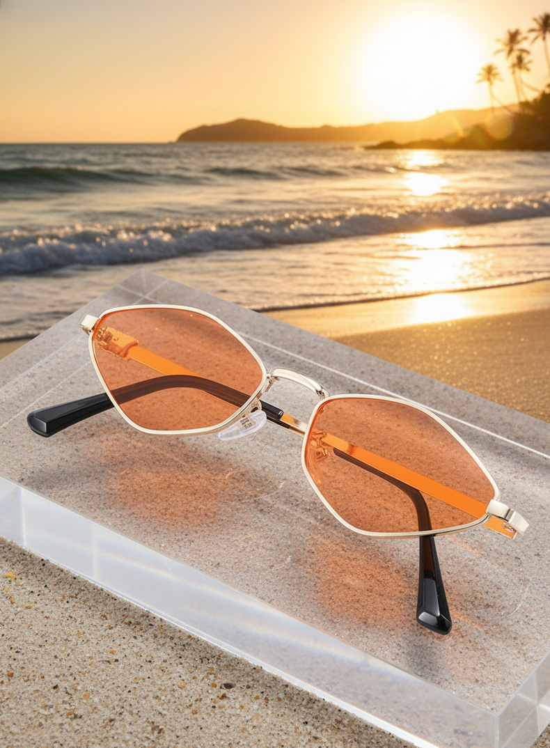 Small frame square sunglasses for women