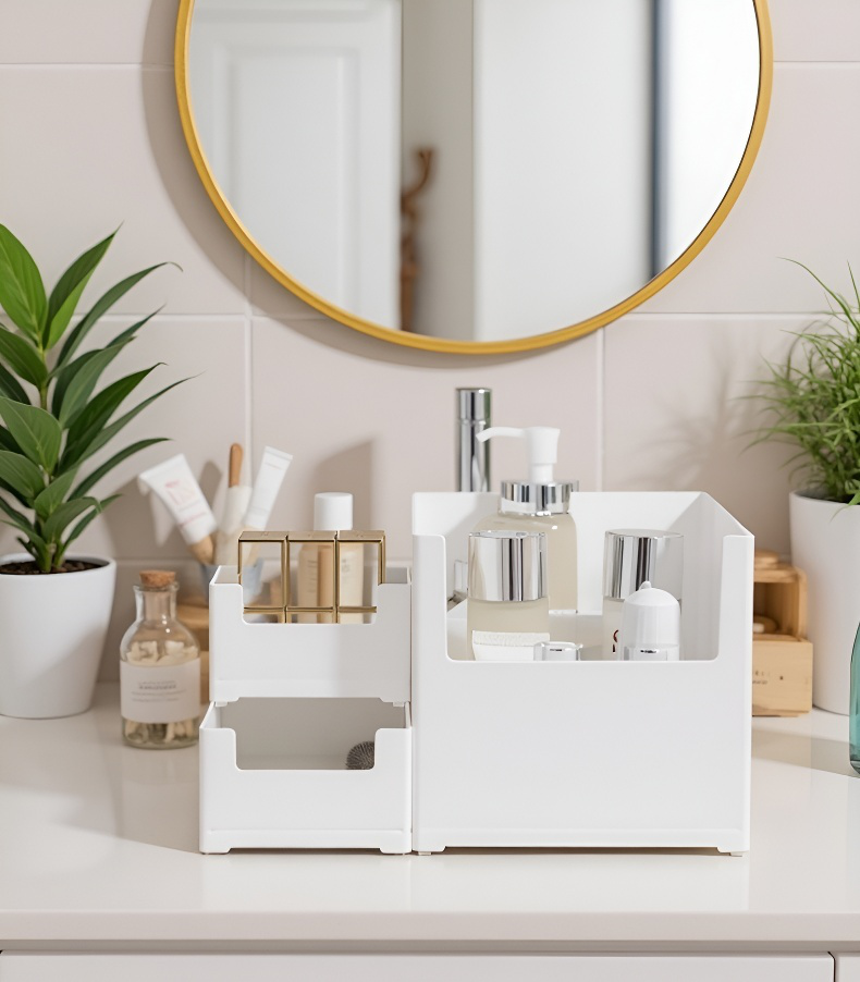Rangement optimisé pour produits cosmétiques