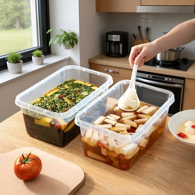 Food and fruit preservation storage box with lid for draining