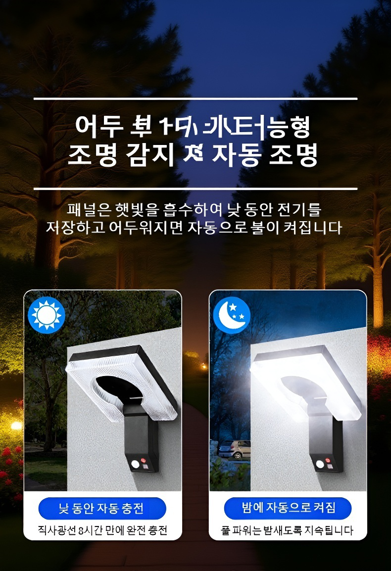 정원용 태양광 인체 감지 센서등