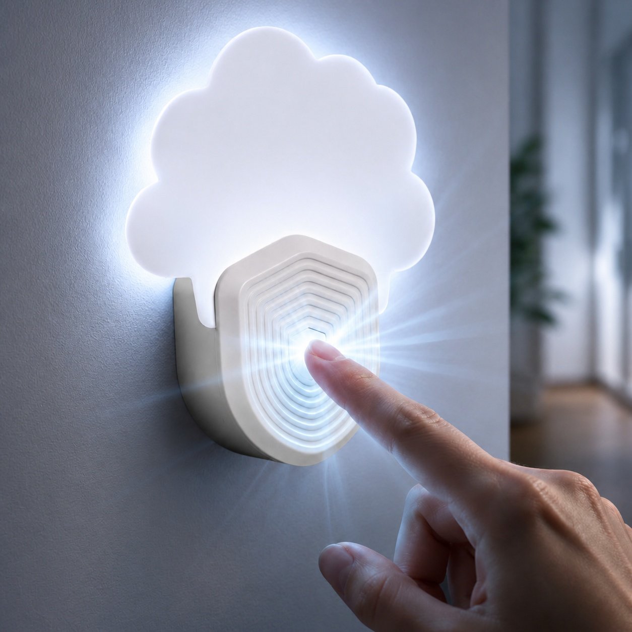 Lámpara mata mosquitos silenciosa de luz azul con forma de nube