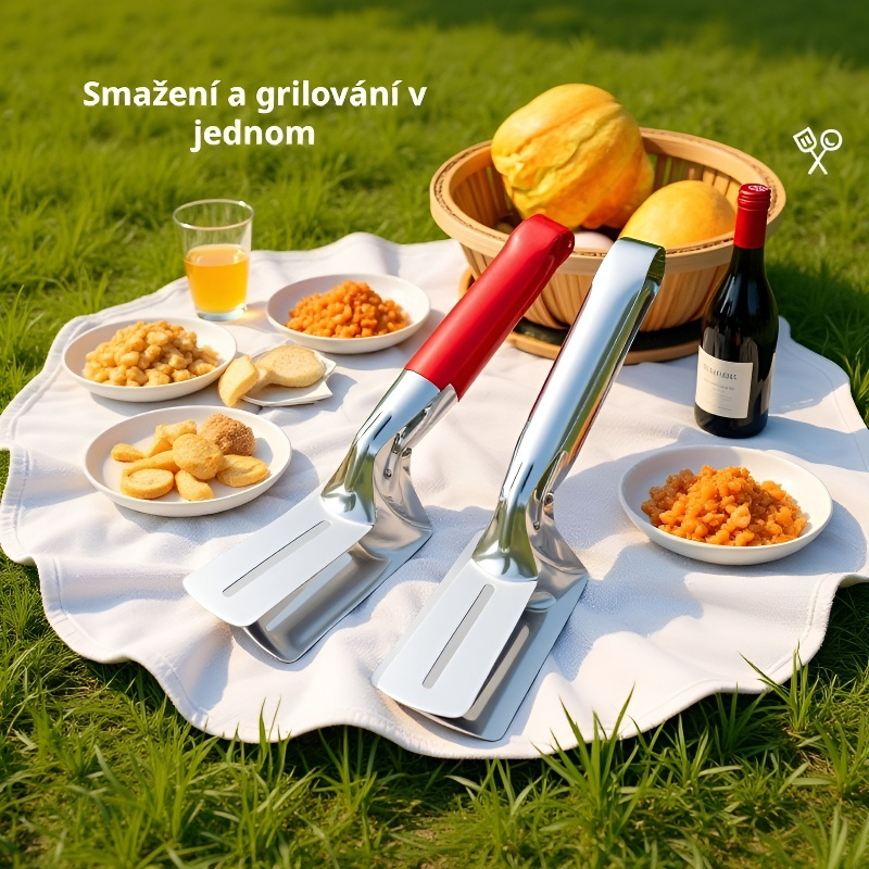 304 nerezová ocelová obracečka na ryby s klipem