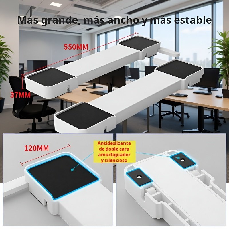 Soporte ajustable para lavadora, base antideslizante y antivibración, fácil de mover y fijar