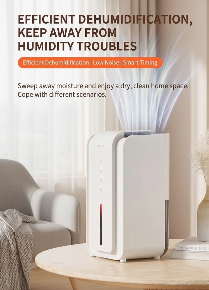 Mini dehumidifier for indoor moisture protection on a table