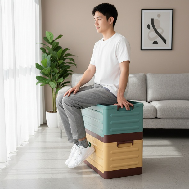 Easy assembly storage bin for home organization