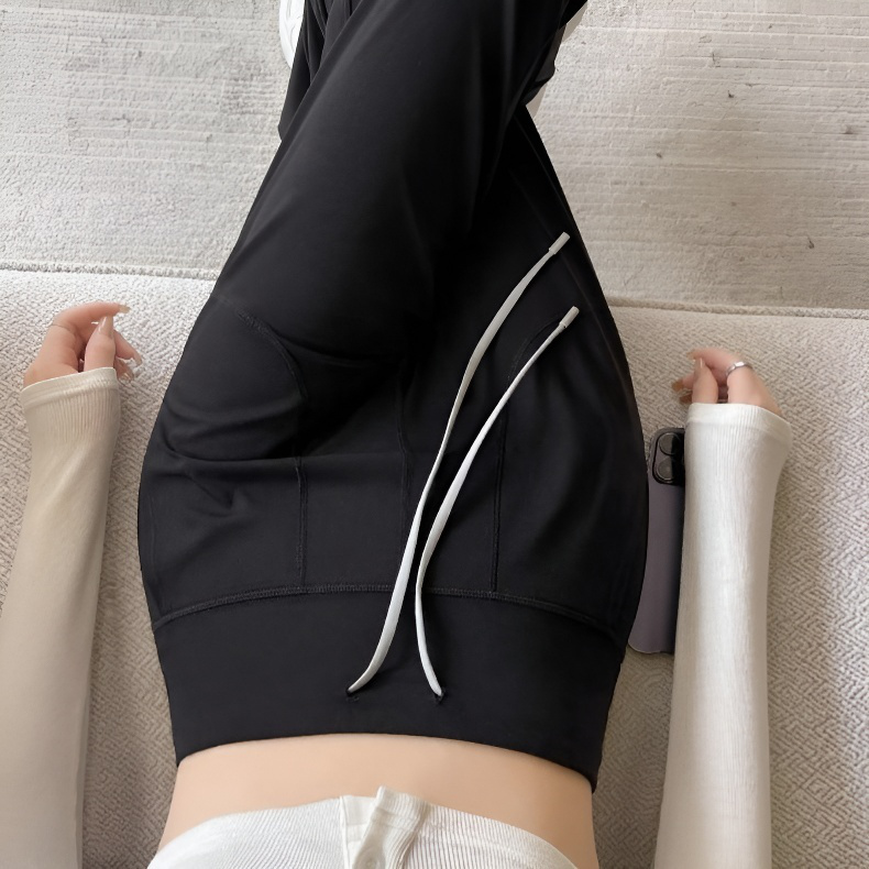 정장 캐주얼 바지 여 추동 긴바지 하이웨스트 슬림 스판 일자 바지 포켓 상어 가죽 슬랙스