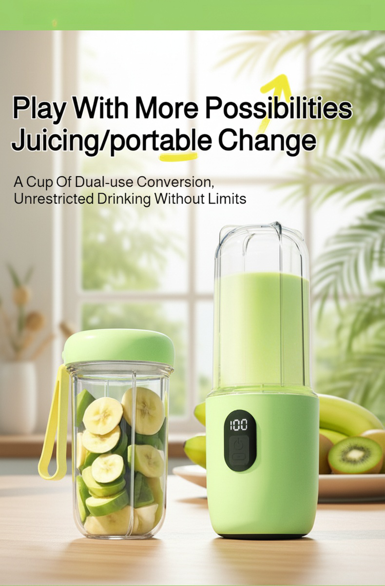 Compact fruit blender with USB charging feature