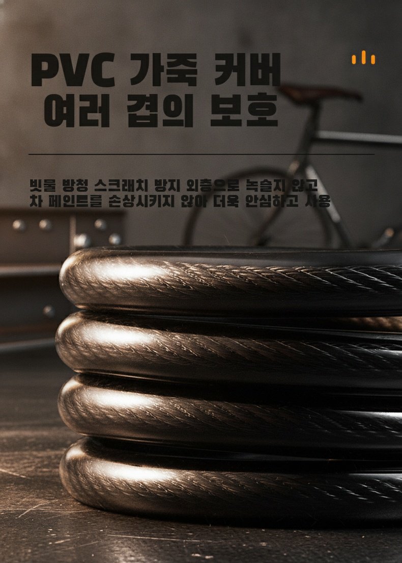 야외에서 사용 중인 산악자전거 자물쇠