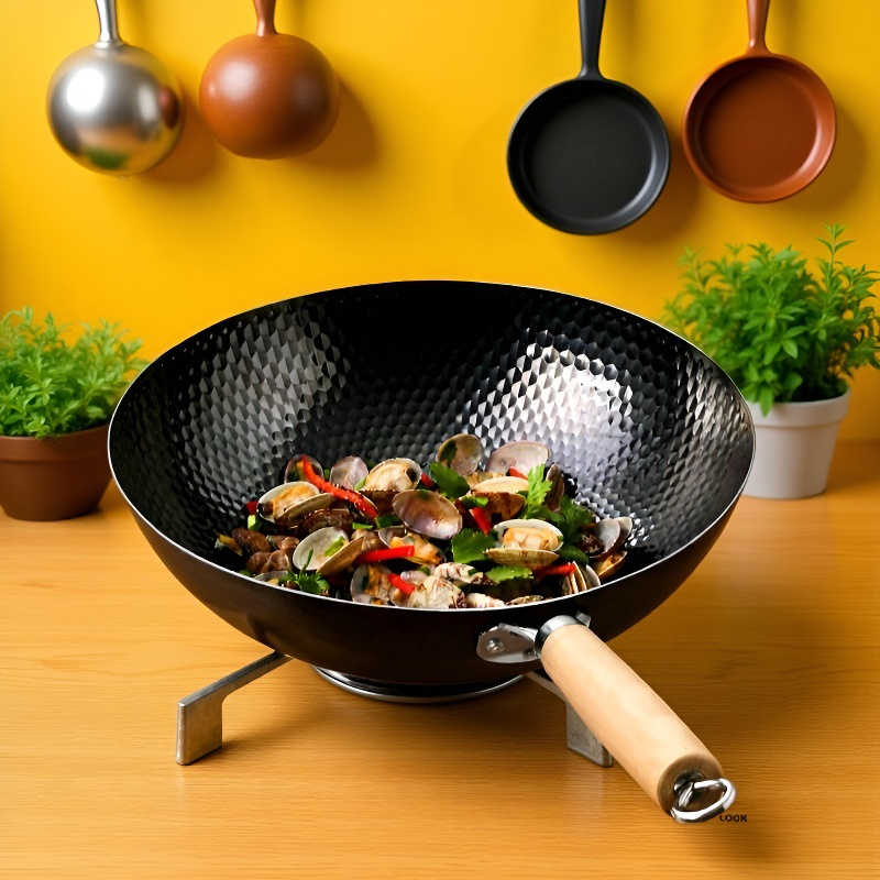 가정용 숙철 무코팅 볶음냄비 전통 가마냄비 무접착 후라이팬 후라이팬 무코팅 가마냄비 레인지