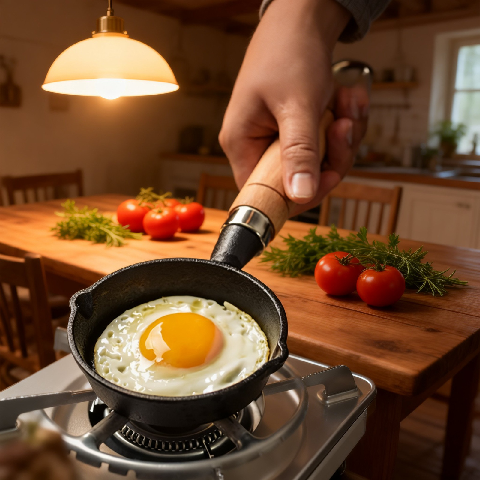 Pequeña sartén de hierro para freír a alta temperatura