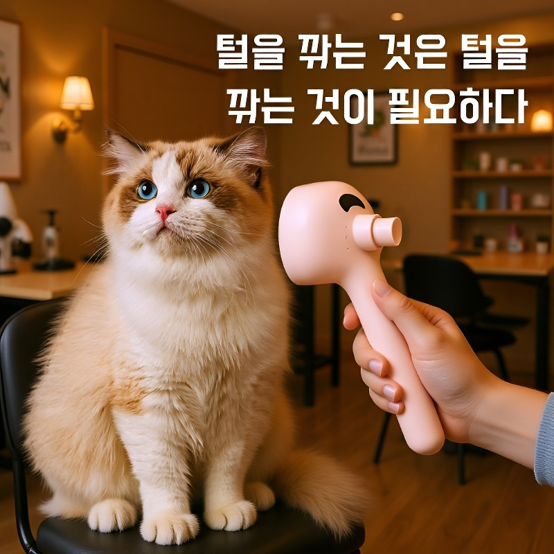 펫용 누름식 스프레이 마사지 브러시