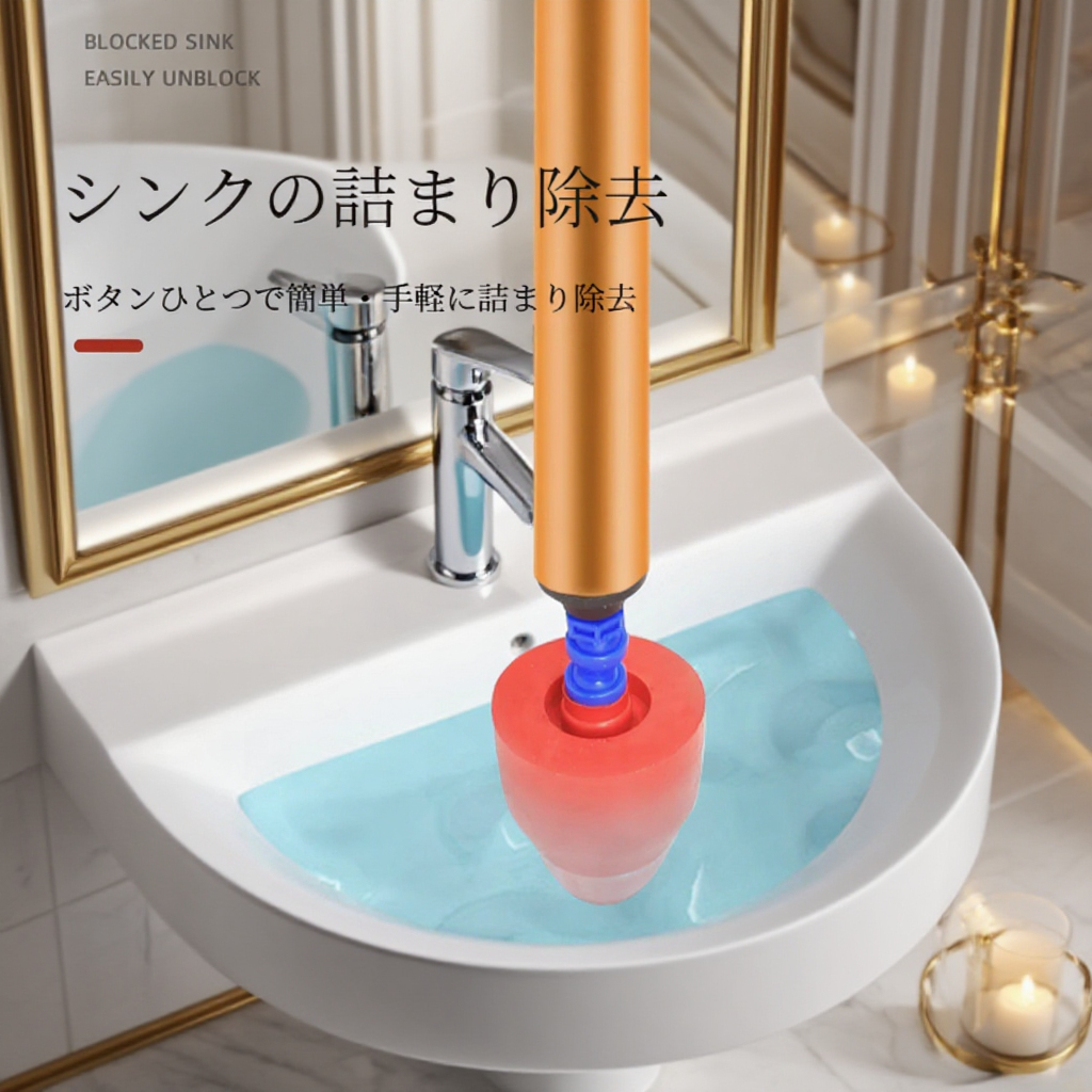 一体型ステンレス製トイレ詰まり解消器