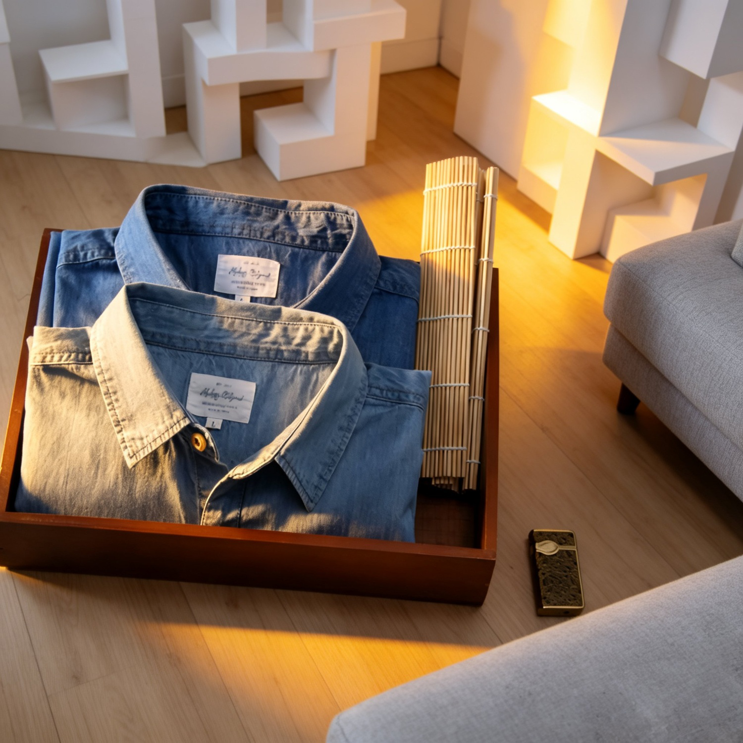 한국풍 루즈핏 커플 데님 반팔 셔츠, 여름 데일리 셔츠