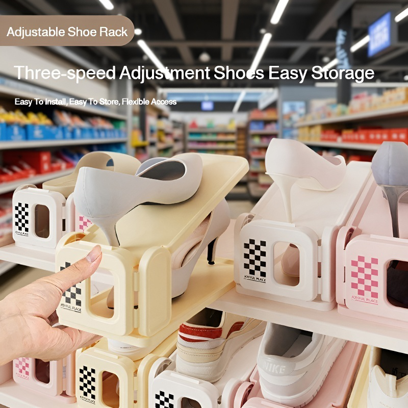  Adjustable Three-Tier Shoe Rack Double Layer Shoe Organizer