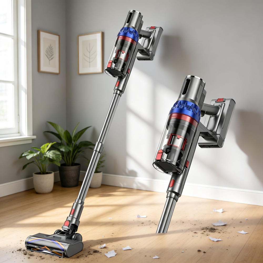 Easy-to-empty dustbin on bagless vacuum