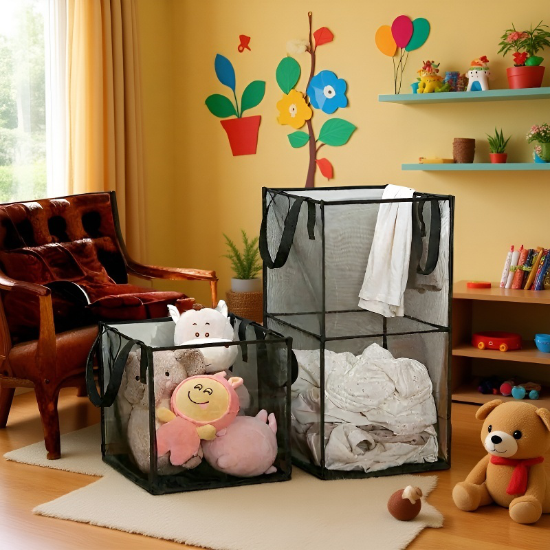 라지 접이식 빨래 바구니 전체 모습