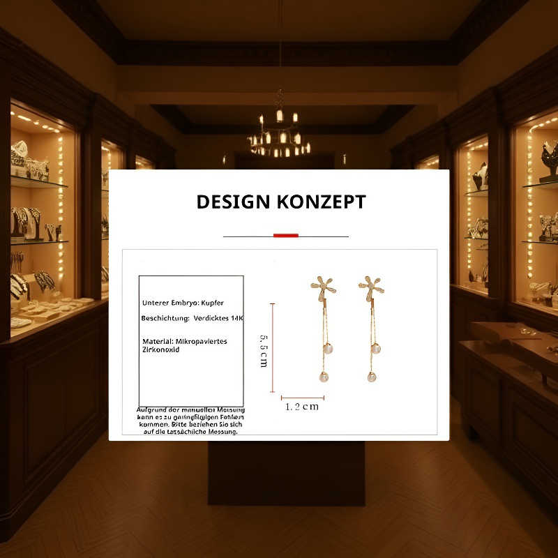 Luxuriöse Blumen-Ohrringe mit Quasten, doppelt tragbar, exklusives Design
