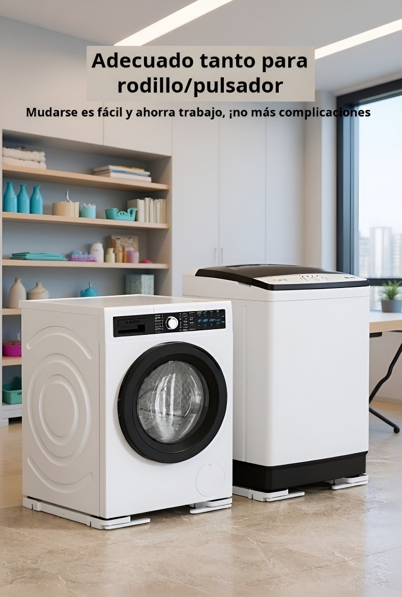 Detalle del soporte fijo para lavadora y nevera