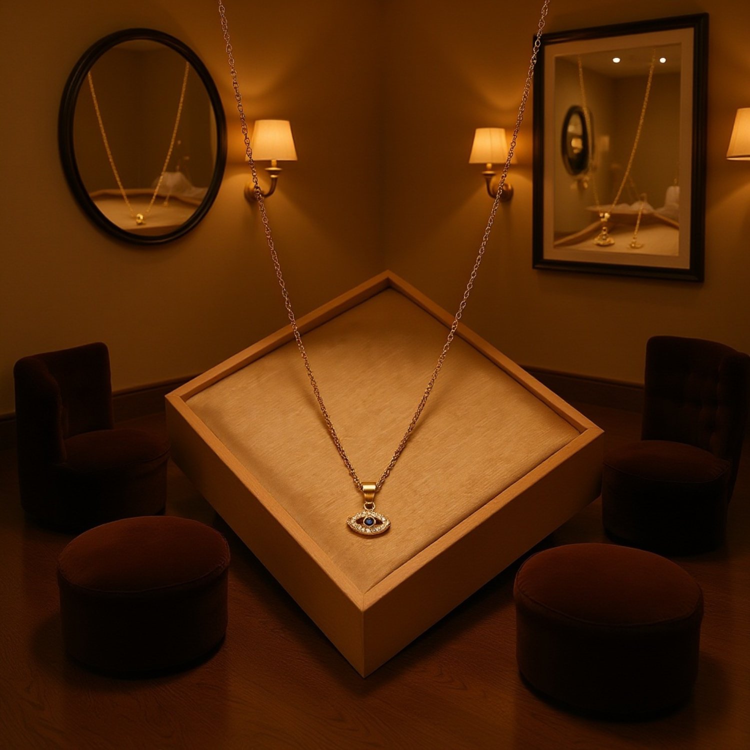 Pánský a dámský náhrdelník s přívěskem oka