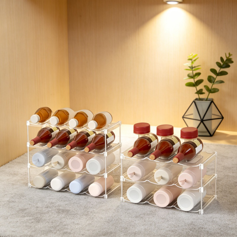 Soporte transparente multifuncional para vasos de agua domésticos