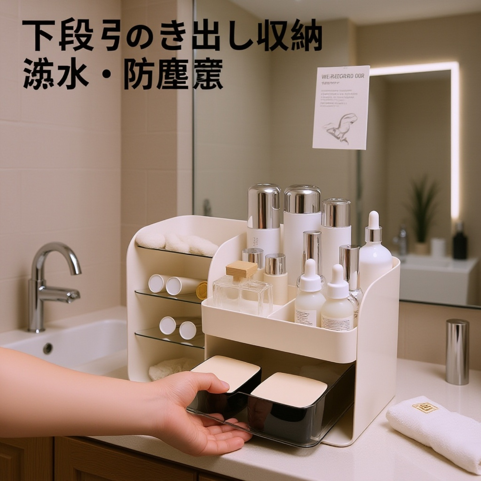 大容量化粧品収納ボックス