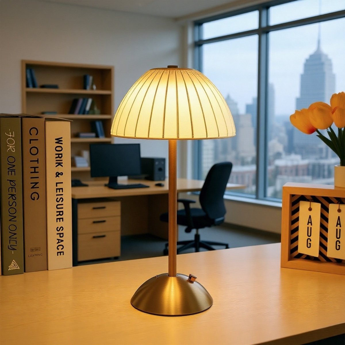 クリスタルレトロデスクランプ 3色ライトチェンジタッチLEDデスクランプ