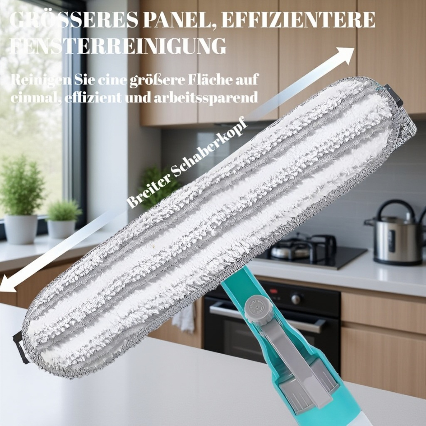 Doppelseitiger Glasreiniger mit Abziehleiste für den Haushalt