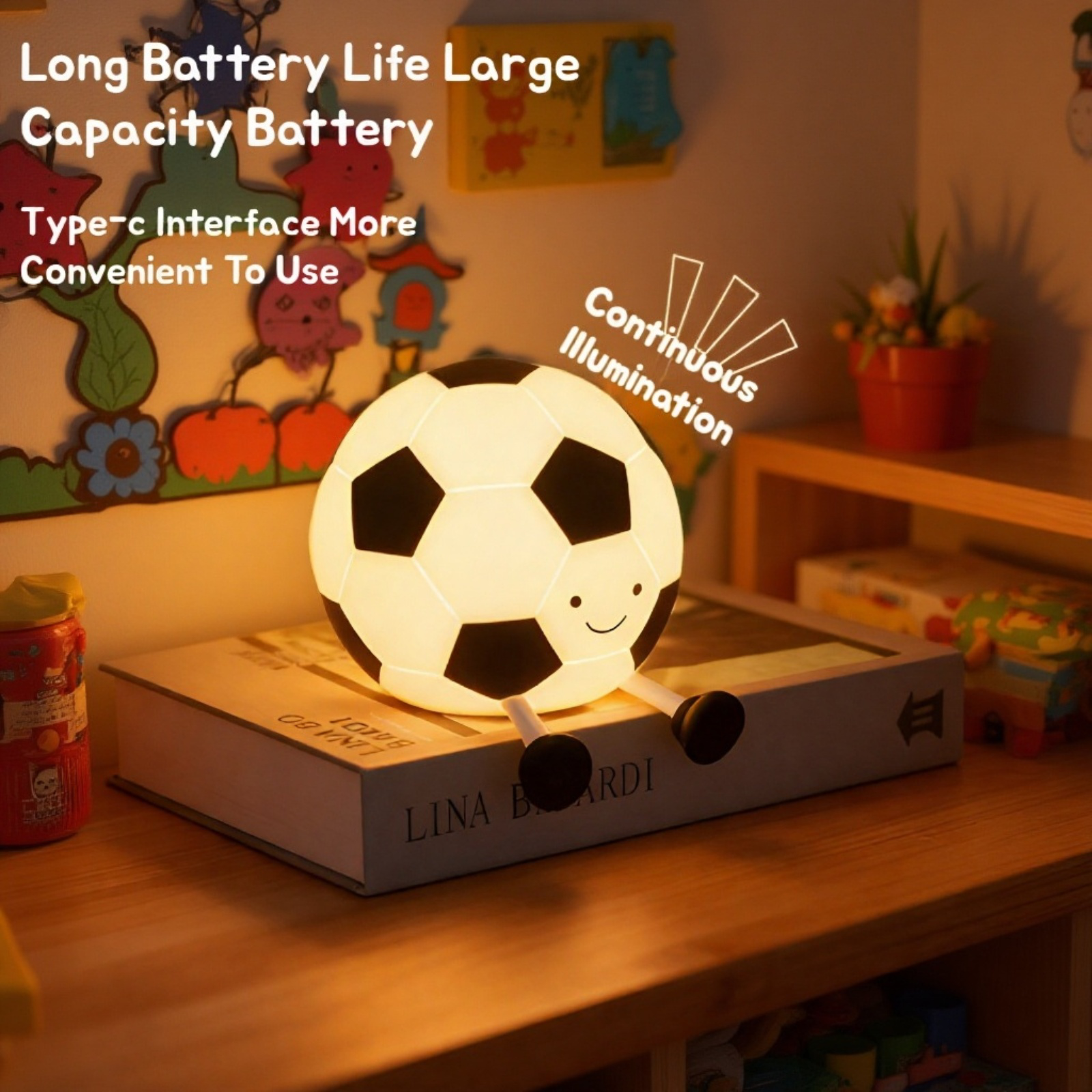 Football Shape Silicone Night Light Patting Lamp Ambient Light