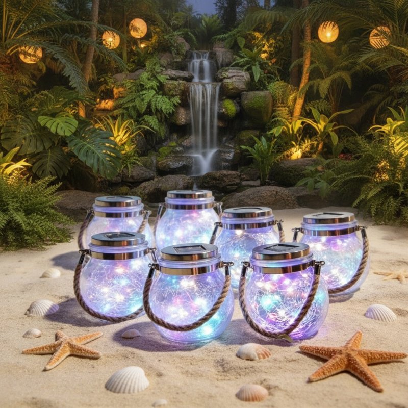 Lámpara decorativa solar en forma de botella para jardín de noche