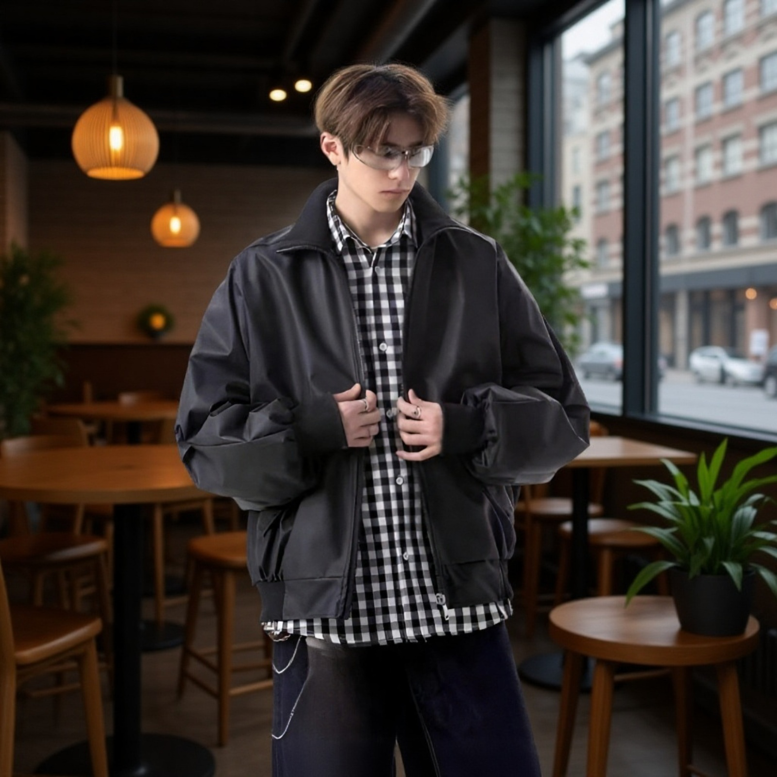 アメリカンブラウンバイカーレザージャケット