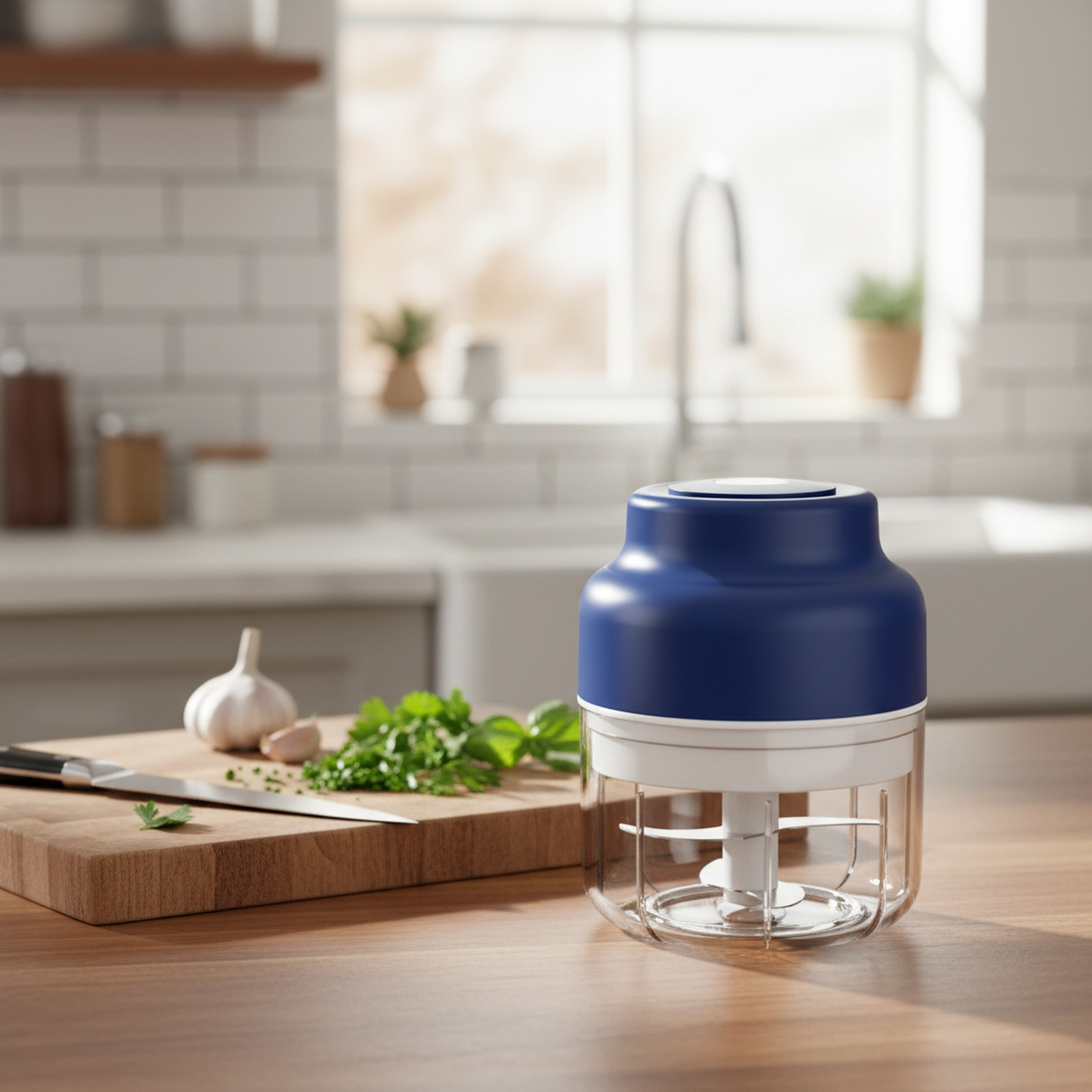 Electric garlic press with wireless design for easy use
