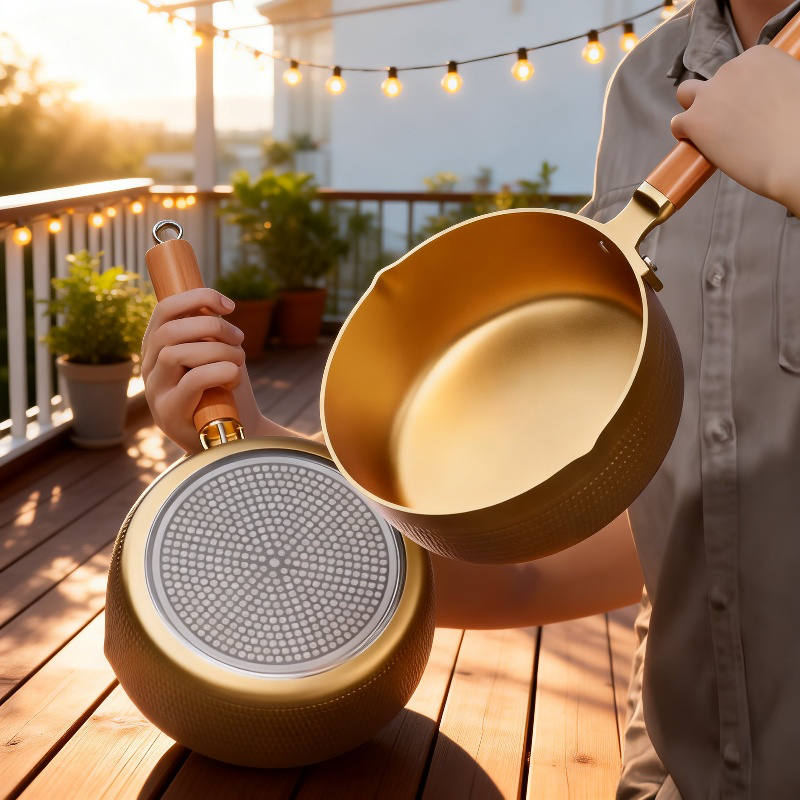 多機能日本雪平鍋 ノンスティック ミルクパン IH・ガス対応