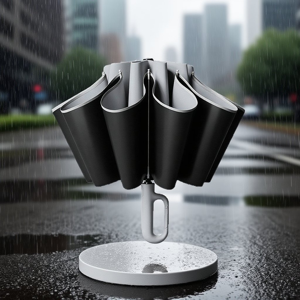 Doppelter umgekehrter automatischer Regenschirm mit Schnallenverschluss