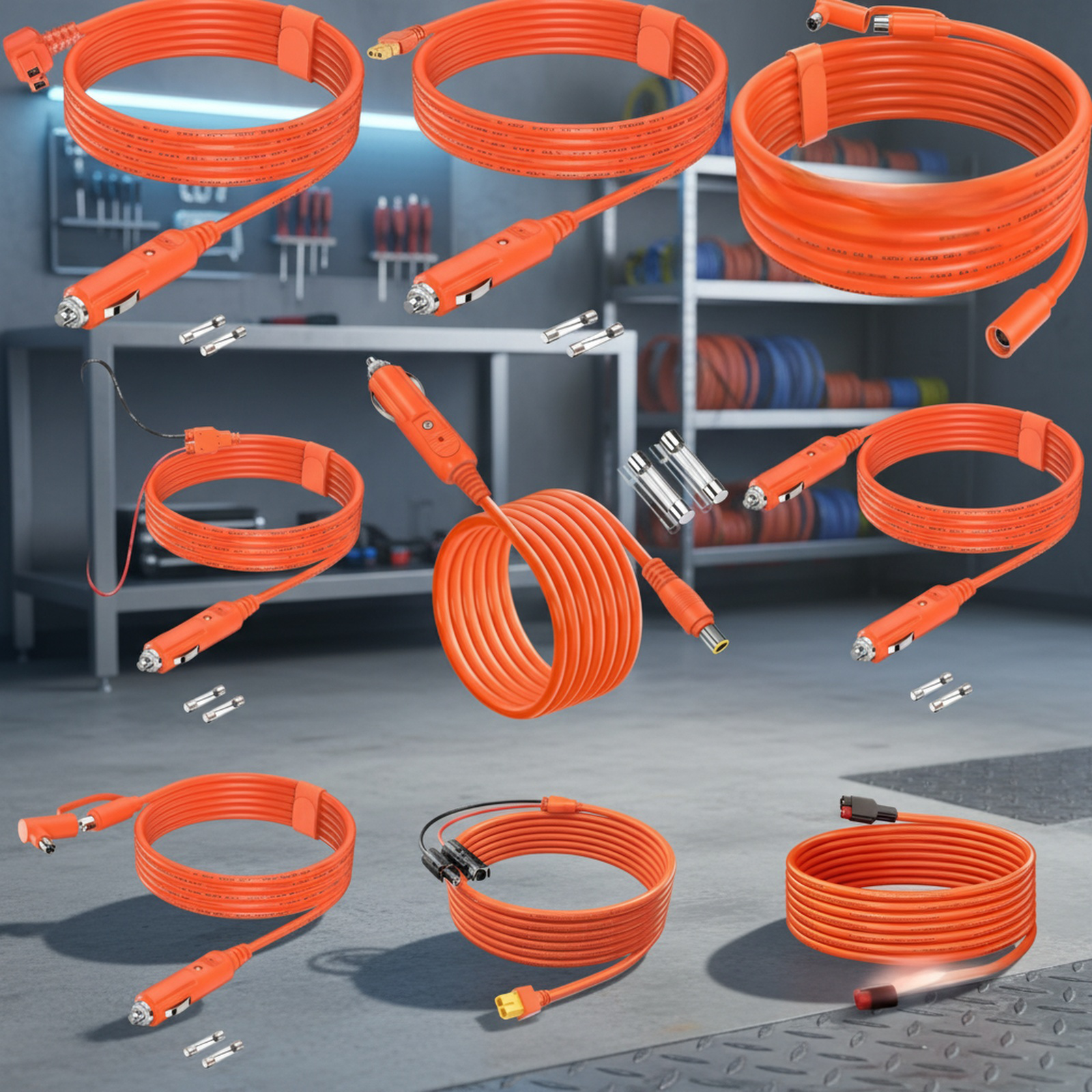 Automotive battery cable with cigarette lighter plug