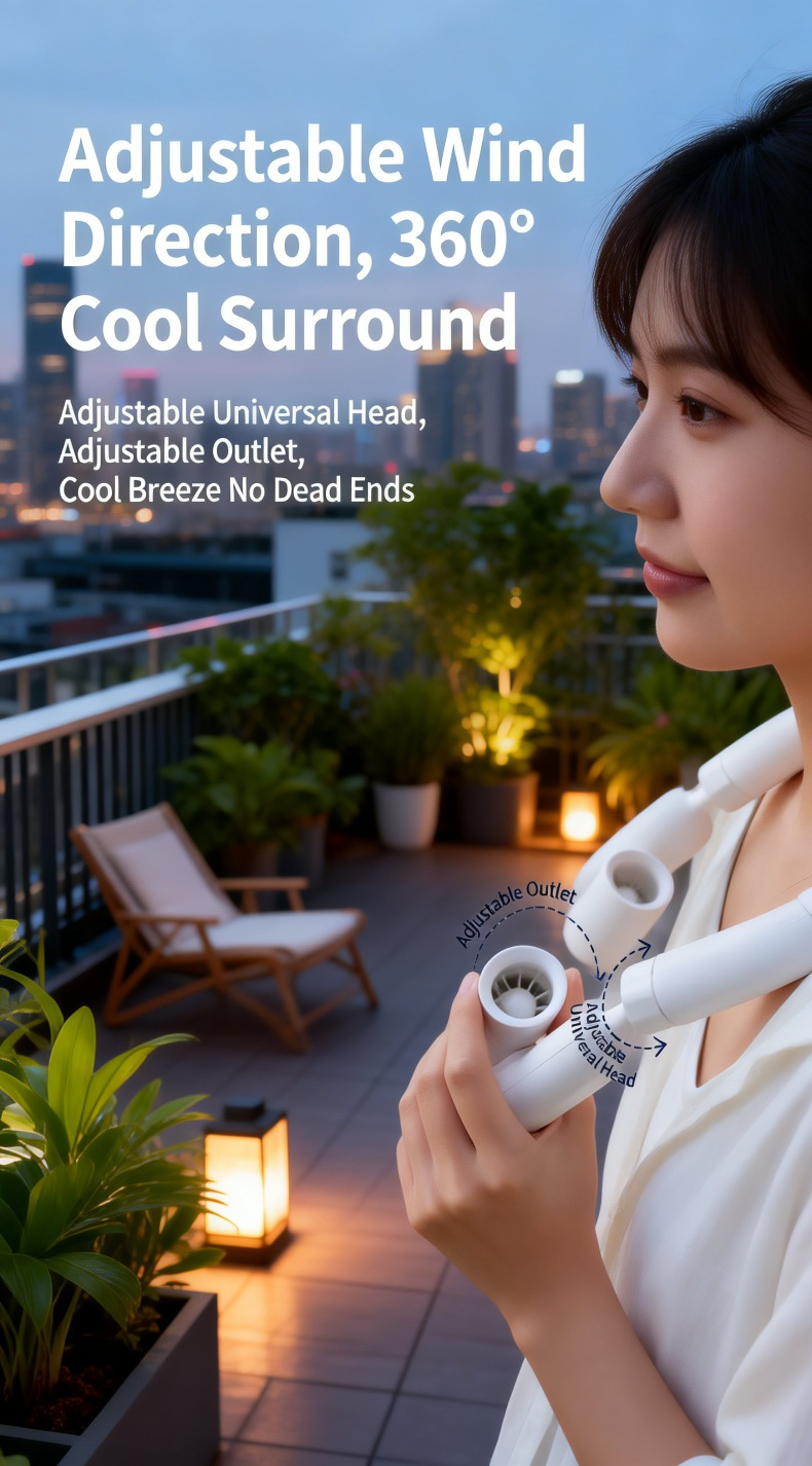 Stylish and compact portable neck fan