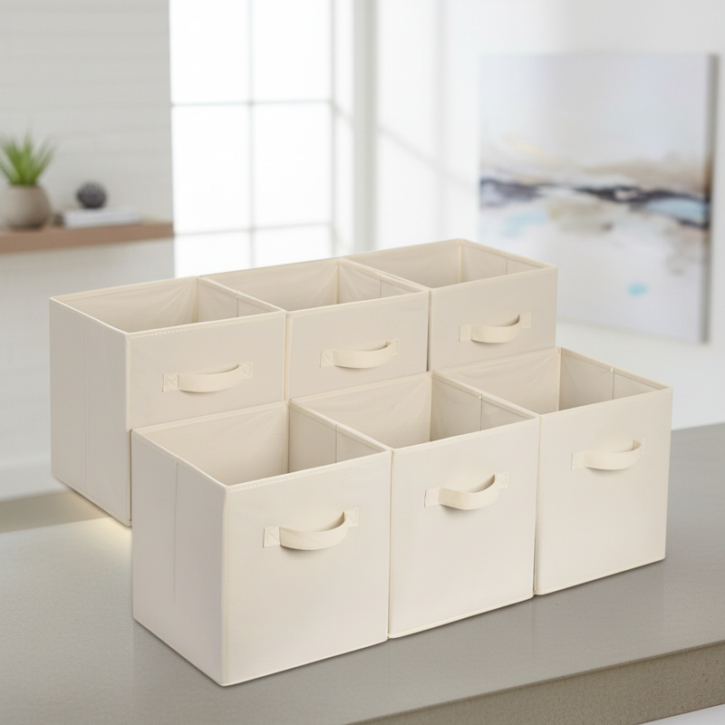 Boîte de rangement en tissu pour chambre à coucher, armoire, pliable