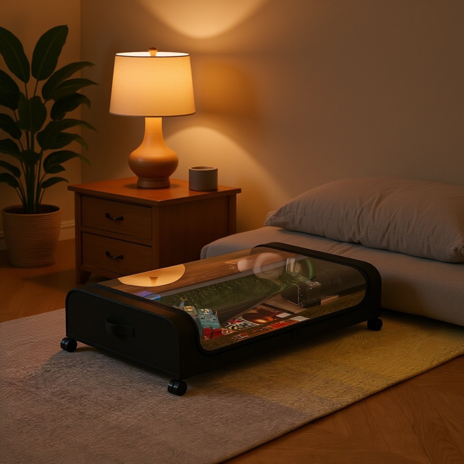 Solución de organización portátil con caja de almacenamiento plegable